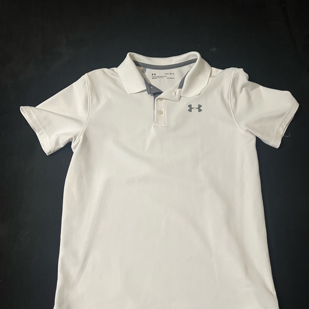 White under Armour golf shirt